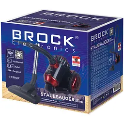 Пилосос Brock BVC 8055 RD контейнерний 800 Вт 2 л фільтр НЕРА чорно-червоний - мініатюра 2