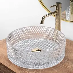Умивальник Rea Cristal 35,5x35,5 transparentny (REA-U9670), Структурна - мініатюра 5