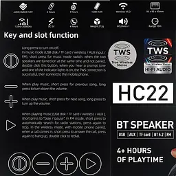 Портативна Bluetooth-колонка Hoco HC22 Auspicious sports BT speaker Black - мініатюра 4