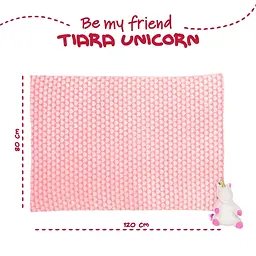 Плед Perletti Toys Tiara Unicorn з м'якою іграшкою 120x80 см рожевий/білий (P13071) - мініатюра 5
