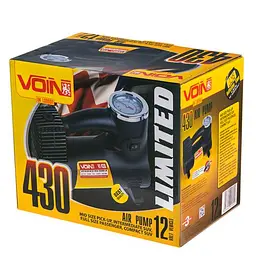 Автомобільний компресор VOIN 150psi 14A 40л прикурювач перехідник на клеми (VL-430) - мініатюра 9