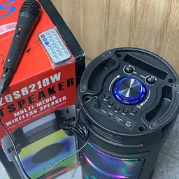 Бездротова акумуляторна Bluetooth колонка BT5.0 караоке бумбокс 30W акустична система з мікрофоном та LED RGB підсвічуванням UKC ZQS 6210 - мініатюра 5