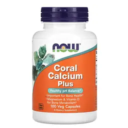 Кальций Coral Calcium Plus 100 капсул NOW vit0005800