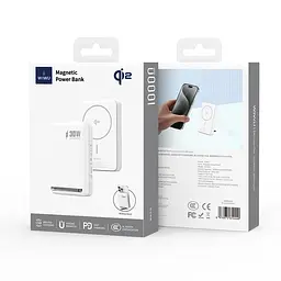 Портативний ЗП Power Bank WIWU Wi-P031 Magnetic з БЗП 30W 10000 mAh White - мініатюра 2