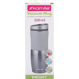 Термокухоль Kamille 500 мл сірий (KM-2047-GY) - мініатюра 7