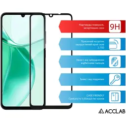 Скло захисне ACCLAB Full Glue ZTE Blade A35 Black (1283126598845) - мініатюра 3