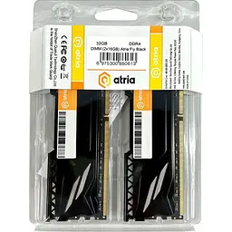 Модуль пам'яті ATRIA DDR4 32Gb (2x16) 3200MHz Fly Black UAT43200CL18BK2/32 (UAT43200CL18BK2/32) - мініатюра 3