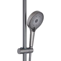 Душова система для душу Qtap Slavonice на два споживача QTSLA110GMB45913 Gunmetal Black PVD, Шліфований чорний хром - мініатюра 4