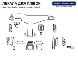 Набір Плівок захисних для салону Mercedes-Benz EQS (V297) 2021- TPH (Кансолі Дисплея Ручок) - мініатюра 3