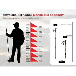 Трекінгова палиця 3-сек Naturehike ST 03 7075 AL NH17D017-D сірий - мініатюра 7