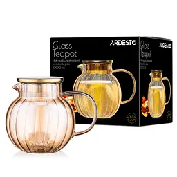 Заварник Ardesto Golden Moon 1 л боросилікатне скло бамбук золотистий - мініатюра 5