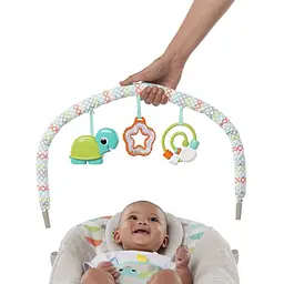 Шезлонг Bright Starts Happy Safari Bouncer сірий (11508) - мініатюра 4