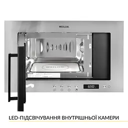 Встраиваемая микроволновая печь WEILOR WBM 2041 GSS - миниатюра 3