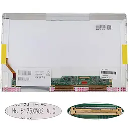 Матриця 12.5 B125XW02 V.0 (1366*768 40pin LED NORMAL матова роз'єм праворуч знизу) для ноутбука