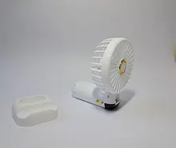 Портативний ручний вентилятор JX-995 на акумуляторі 500mAh з ручкою міні вітродуйка 2Вт 70мм Білий - мініатюра 4