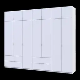 Розпашна Шафа для одягу Doros Лукас Білий 3+4 ДСП 295х50х240 (42005122)