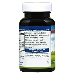 Вітаміни та мінерали Carlson Labs Vitamin D3 4000 IU, 120 капсул - мініатюра 2