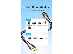 Кабель Vention HDMI to HDMI V2.0 8m Black (ALMBK) - мініатюра 4