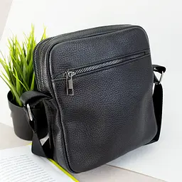 Сумка чоловіча шкіряна чорна на 2 відділення Handycover S407 - мініатюра 3