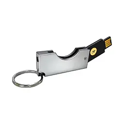 Захисний алюмінієвий чохол для ключа YubiKey 5 / 5C / Security Key NFC з брелком, Срібний, 1 шт - мініатюра 3