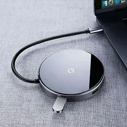 Бездротовий зарядний пристрій Baseus Circular Xiaomirror Wireless Charger Hub Type-C to USB3.0+USB2.0 Type-C WXJMY-0G - мініатюра 6