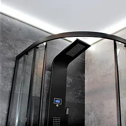 Душова кабіна Dusel EF-182B Black Matt 100x100, Чорний матовий, Універсальна, прозрачний, Чорний матовий, 100x100 - мініатюра 5