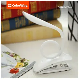 Настільна лампа ColorWay LED Flexible & Clip з вбудованим акумулятором 500mAh (CW-DL04FCB-W) - мініатюра 6