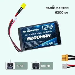 Акумулятор RadioMaster 2S 6200 mAh FPV JST-XH та XT30, TX16S, BOXER (19262) - мініатюра 7