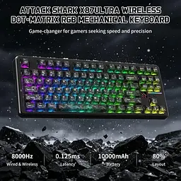 Клавиатура Attack Shark X87 Ultra RGB Meg Shark Switches Wireless (AS-6979033730243-FC) Forged Carbon (G-000004502) - миниатюра 4