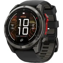 Смарт-годинник Garmin Fenix 8 Pro 51mm MicroLED Carbon Gray Titanium with Black/Pebble Gray (010-03380-00/01)