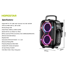 Портативна Bluetooth-колонка Hopestar PARTYONE CLUB Black - мініатюра 2