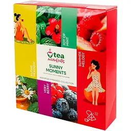 Чай фруктово-трав’яний Tea Moments Sunny Moments Асорті 4 смаки x 8 пірамідок - мініатюра 3