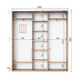 Шафа-купе Idea серія 2 220 x 45 x 240 см Дуб сонома - мініатюра 2