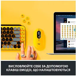 Клавіатура Logitech POP Keys Wireless Mechanical Keyboard Blast Yellow UA [920-010735] [94267] - мініатюра 7