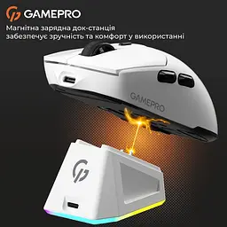 Миша GamePro Genesis Airmaster Wireless/Bluetooth/USB PixArt PAW3311 Sensor White (GM167W) - мініатюра 10