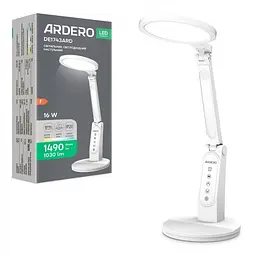 Світлодіодний настільний світильник Ardero DE1743ARD білий 16 Вт (80860)