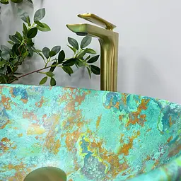 Умивальник VBI Parma marble green matt накладний VBI-011003, Цветной - мініатюра 6