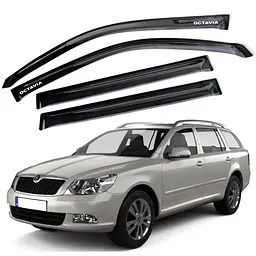 Дефлектори вікон вітровики для Skoda Octavia A5 2004-2014 Універсал Гнучкі (Acrylic)