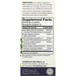 Гриби для здоров'я мозку Fungi Perfecti MycoBotanicals Brain 60 капсул - мініатюра 3