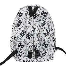 Рюкзак підлітковий No Brand 5154 31х13 см White-Black 13081-84480 - мініатюра 4