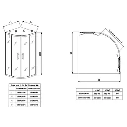 Душова кабіна без піддону Koer Sr SC04-90x90x195-TR-12 прозоре скло Easy Clean 5мм Матове золото KR5681, Золотий, прозорий, золотий - мініатюра 3