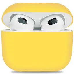 Силіконовий чохол для навушників Apple AirPods 3, Ultrathin Silicone Case, жовтий, захисний чохол, ультратонкий і легкий, захист від подряпин і пилу, м"який силікон, ArmorStandart (ARM60300)