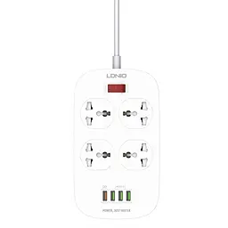 Мережевий фільтр-продовжувач LDNIO SC4407 (4 х розетки 4 х USB) 2.0 м - мініатюра 2