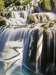 Кухонний фартух Happy Pocket вініловий тропічний водоспад ПВХ наклейка для кухні блакитний 60х250 см Z180246 - мініатюра 5