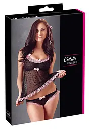 Комплект Cottelli Collection Top and Panties M чорний - мініатюра 5