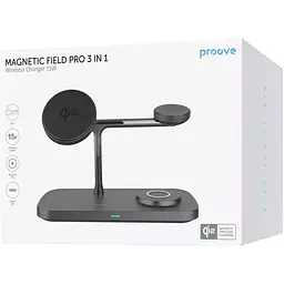 Бездротовий зарядний пристрій Proove Magnetic Field Pro 3in1 Qi2 Black (WSMP15002001) [131671] - мініатюра 4