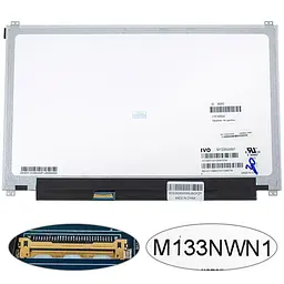 Матриця 13.3 M133NWN1 R.1 (1366*768 30pin(eDP) LED SLIM (вертикальні вушки) матова роз'єм ліворуч знизу for ASUS UX32V) для