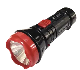 Ручний Ліхтарик LED 3-5W вилка 220V+АКБ компл. пластиковий чорний з червоною кнопкою (BEJ-8837) R