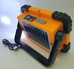 LED Прожектор 30W акумуляторний світлодіодний із сонячною батареєю та функцією Power Bank 3600mAh ліхтар 13х18см UKC 882 - мініатюра 6