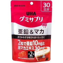 Жувальні цукерки з вітамінами UHA Mikakuto Zinc Maca Gummy Supplement Cola Gummies 60 шт 160г - мініатюра 9